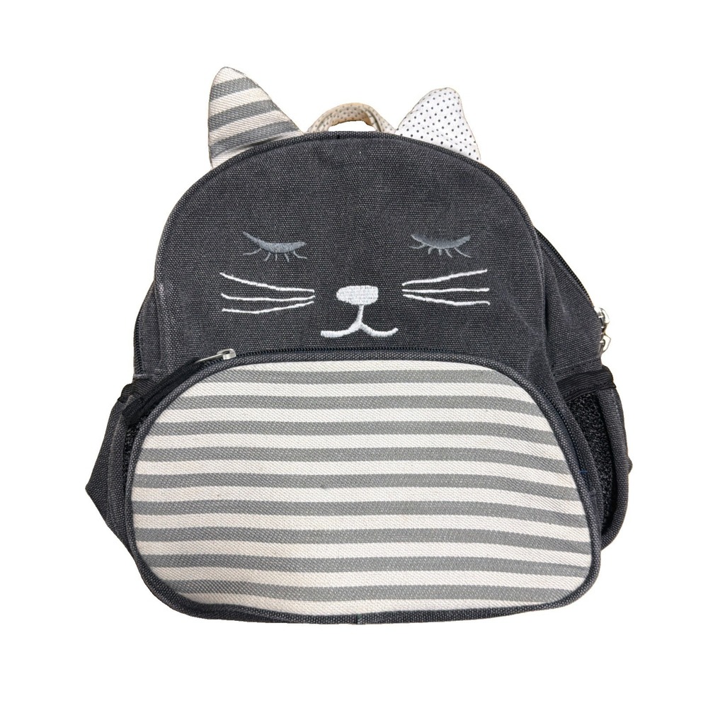 Emily & Merritt CAT Kitty Kitten Backpack Mini Pottery Barn Kids Denim Canvas